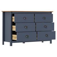 Dressoir Hill 125x40x80 cm massief grenenhout grijs - thumbnail