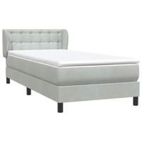 Boxspring met matras fluweel lichtgrijs 90x210 cm - thumbnail