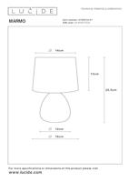Lucide MARMO - Tafellamp - Ø 16 cm - 1xE14 - Wit - thumbnail