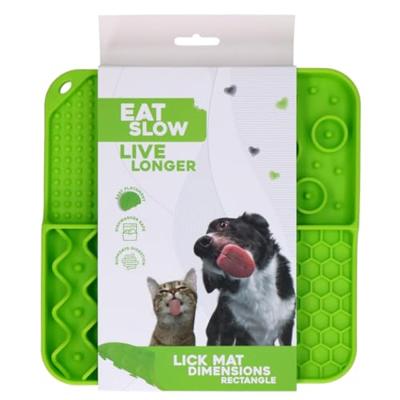 Eat Slow Live Longer Lick Mat Dimensions Rectangle Green