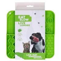 Eat Slow Live Longer Lick Mat Dimensions Rectangle Green - thumbnail