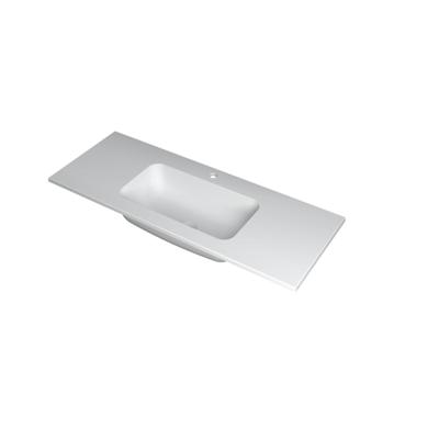 INK Faktor Wastafel Polystone Midden met 1 Kraangat - 1200x450x15 mm - Mat Wit