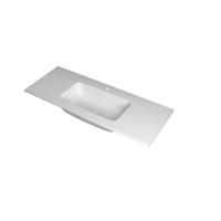 INK Faktor Wastafel Polystone Midden met 1 Kraangat - 1200x450x15 mm - Mat Wit - thumbnail