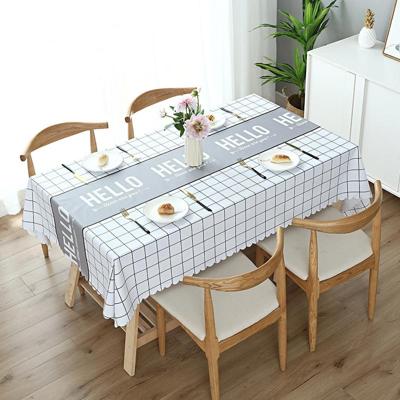 Prentkunst koffie eettafel doek PVC waterdicht Oilproof anti-scalding tafelkleed grootte: 120x120cm vierkante tafel (Hello White) Prentkunst koffie eettafel doek PVC waterdicht Oilproof anti-scalding tafelkleed grootte: 120x120cm vierkante tafel (Hello White)