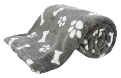 Trixie hondendeken kenny fleece bot / pootjes grijs Trixie hondendeken kenny fleece bot / pootjes grijs