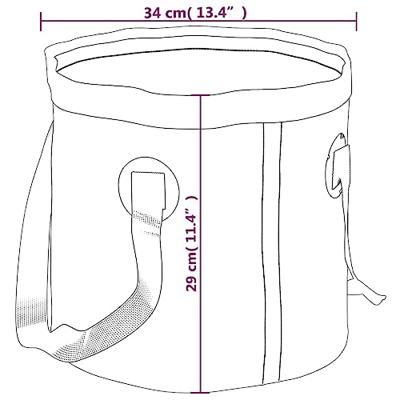 VidaXL Emmers 2 st inklapbaar 30 l pvc zwart - thumbnail