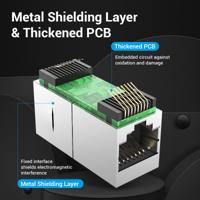 RJ45-Adapter Vention IPWB0 Zwart - thumbnail