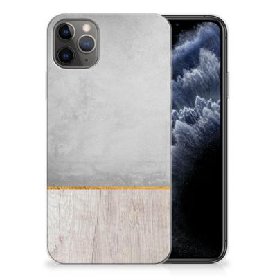 Apple iPhone 11 Pro Max | Bumper Hoesje | Wood Concrete Apple iPhone 11 Pro Max | Bumper Hoesje | Wood Concrete
