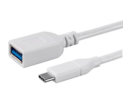 Monoprice USB & Lightning-kabel - 0,15 Meter - Wit | 3,1 USB-C naar USB-A Female Gen 1, 3A, 5 Gbps, te gebruiken met Samsung Galaxy S9 S8 Note 8, Pixel, LG V30 G6 G5 - Selecteer serie