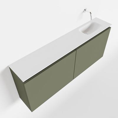 MONDIAZ TURE 120cm toiletmeubel army. EDEN wastafel talc rechts geen kraangat