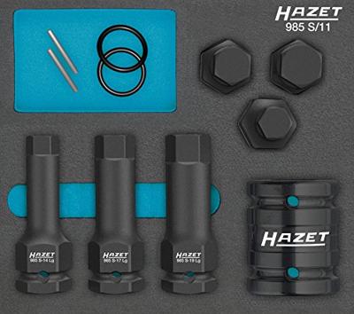 HAZET Krachtdopsleutelbitset 985S/11 · 1/2 inch (12,5 mm) vierkant hol · Binnen-zeskant-profiel · 11-delig · 14 · 17 · 19 HAZET Krachtdopsleutelbitset 985S/11 · 1/2 inch (12,5 mm) vierkant hol · Binnen-zeskant-profiel · 11-delig · 14 · 17 · 19