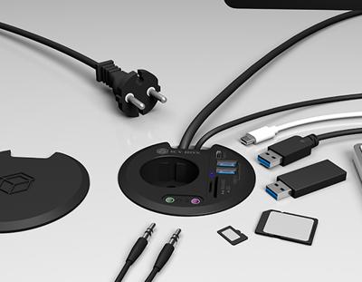 ICY BOX IB-HUB1430-CR, 3 Port USB 3.0 Tisch-Hub und Card Reader mit Audio Ein-/Ausgang USB 3.2 Gen 1-hub 5 poorten Zwart ICY BOX IB-HUB1430-CR, 3 Port USB 3.0 Tisch-Hub und Card Reader mit Audio Ein-/Ausgang USB 3.2 Gen 1-hub 5 poorten Zwart