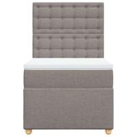 Boxspring met matras stof taupe 100x200 cm - thumbnail