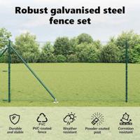 VidaXL Afrasteringspaal groen 10 x 1 m (36 mm gaas) staal en pvc - thumbnail