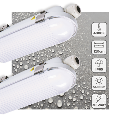 2 PACK - LED&apos;s Light Pro TL armatuur 120 cm - Energielabel B - Dimbaar licht - 5400 lm