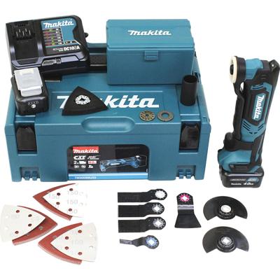 Makita Makita TM30D - Mehrzweckwerkzeug mit Aufsätzen TM30DSMJX5 Multifunctioneel accugereedschap Incl. 2 accus, Incl. lader, Incl. koffer 12 V 4 Ah Aantal