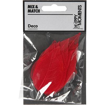 Creativ Company Skeleton leaves , l: 6-8 cm, rood, 20 stuk/ 1 doos Creativ Company Skeleton leaves , l: 6-8 cm, rood, 20 stuk/ 1 doos