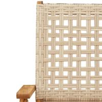 3-delige Bistroset poly rattan en massief hout beige - thumbnail