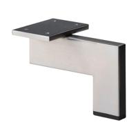 Stalen meubelpoot rvs look design 14 bij 1,5 cm en hoogte 12 cm (1,5 x 4 cm) - thumbnail