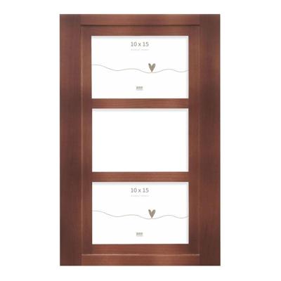 Deknudt Bruine houten kader voor 3 foto&apos;s 10x15 S59KH2