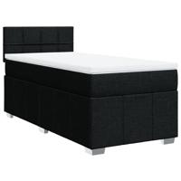 Boxspring met matras stof zwart 90x190 cm - thumbnail