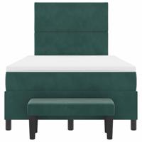 Boxspring bed met matras Donkergroen 120 x 200 cm Fluweel - thumbnail