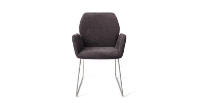 Jesper Home Eetkamerstoel 'Misaki' Slide Steel, kleur Almost Black