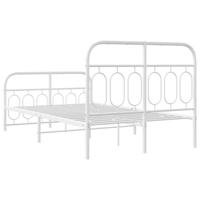 Bedframe met hoofd- en voeteneinde metaal wit 120 x 190 cm - thumbnail