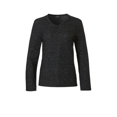 Pyjama trui dames - 24/7 - Lange mouw - Daonkergrijs - Pyjamashirt lange mouw dames - Viscose - XS - XS - XS - XS - XS - XS - XS - XS - XS -