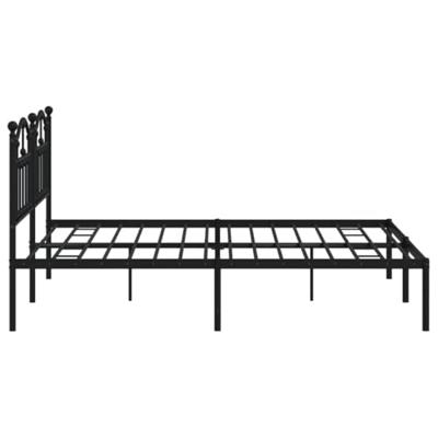 Bedframe met hoofdbord metaal zwart 183x213 cm