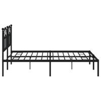 Bedframe met hoofdbord metaal zwart 183x213 cm - thumbnail