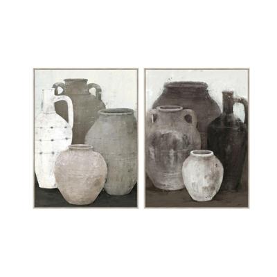 Canvas Home ESPRIT Zwart Grijs Orientaals Vaas 90 x 4 x 120 cm (2 Stuks) Canvas Home ESPRIT Zwart Grijs Orientaals Vaas 90 x 4 x 120 cm (2 Stuks)