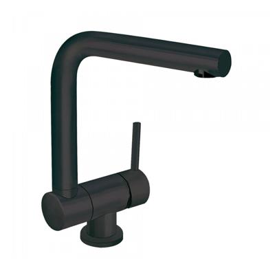 Keukenmengkraan Tres Top 1-Hendel Neerklapbaar Uitloop Recht 22.6 cm Rond Mat Zwart Tres