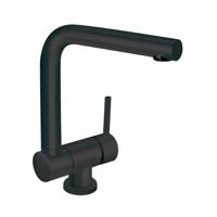 Keukenmengkraan Tres Top 1-Hendel Neerklapbaar Uitloop Recht 22.6 cm Rond Mat Zwart Tres - thumbnail