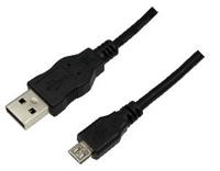 LogiLink USB-kabel USB 2.0 USB-A stekker, USB-micro-B stekker 0.60 m Zwart CU0057 - thumbnail