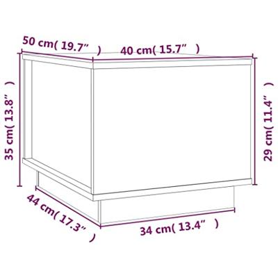 Salontafel 40x50x35 cm massief grenenhout zwart