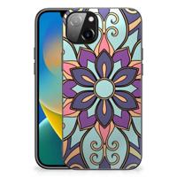 iPhone 14 Plus Bloemen Hoesje Purple Flower - thumbnail
