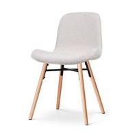 Nolon Nena-F√© Eetkamerstoel Lichtgrijs - Stof - Houten Poten - thumbnail