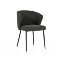 Eleonora Eetkamerstoel 'Santos' Bouclé, kleur Zwart Copenhagen - thumbnail