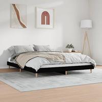 Bedframe massief hout zwart 200x200 cm - thumbnail
