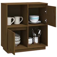 Dressoir 74x35x80 cm massief grenenhout honingbruin - thumbnail
