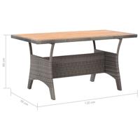 3-delige Tuinset poly rattan en massief acaciahout - thumbnail