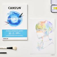 Aquarelpapier Canson Graduate Watercolour 20vel 250gr A4 natuurlijk wit - thumbnail