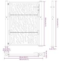 Poort met sporenontwerp 105x130 cm staal zwart - thumbnail