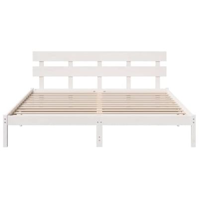 Bedframe met hoofdeinde Wit 180 x 200 cm Massief grenenhout Bedframe met hoofdeinde Wit 180 x 200 cm Massief grenenhout