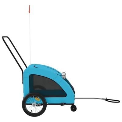 Hondenfietstrailer oxford stof en ijzer blauw