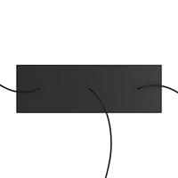 Plafondplaat zwart metaal 3 lampen snoeren zwart groot 68 cm - thumbnail