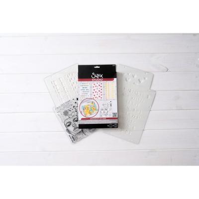 Sizzix • studio stamps set 13pcs & 3pcs stencils possibilitarian by cat kerr