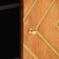 Dressoir 90x33,5x75 cm massief mangohout bruin en zwart - thumbnail