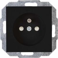 Kopp HK07 stopcontact enkel met penaarde kinderveilig mat-zwart HK07 940450002 - thumbnail